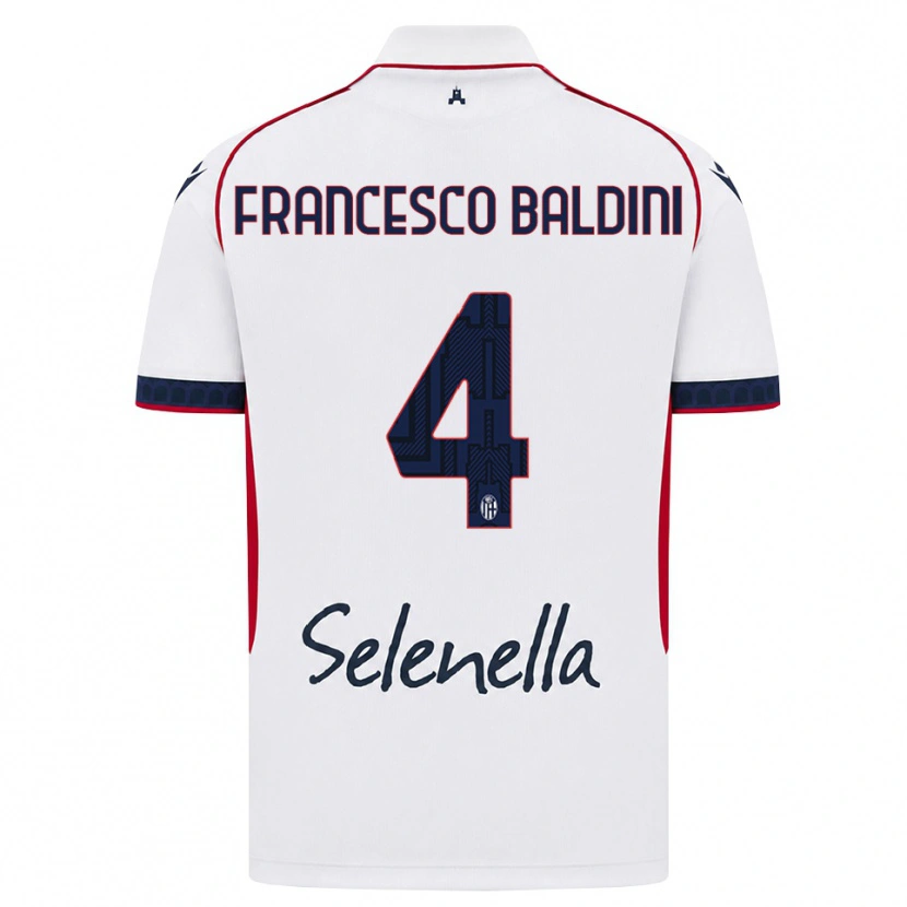 Danxen Børn Giovanni Francesco Baldini #4 Hvid Rød Kongelig Blå Udebane Spillertrøjer 2026/27 Trøje T-Shirt