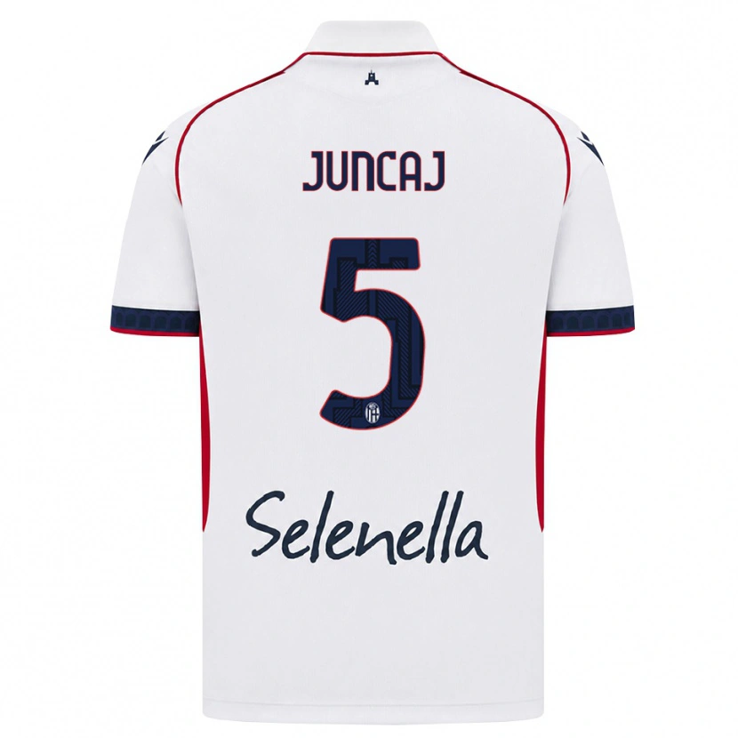 Danxen Børn Flavio Juncaj #5 Hvid Rød Kongelig Blå Udebane Spillertrøjer 2026/27 Trøje T-Shirt