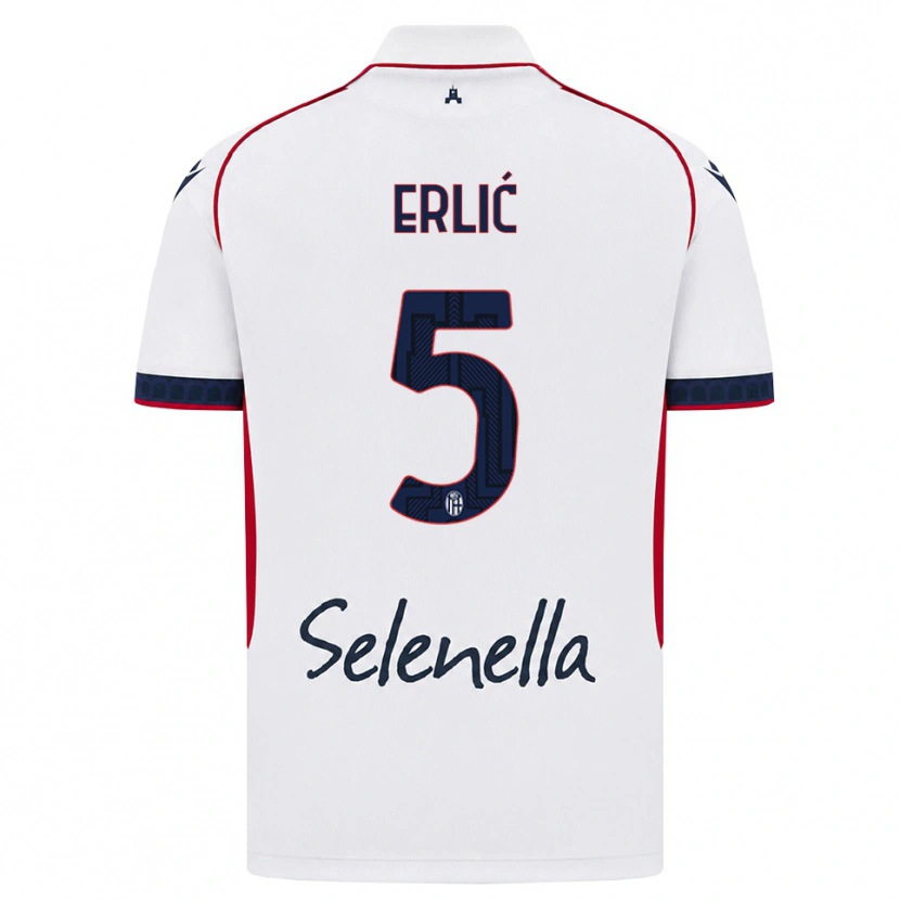 Danxen Børn Martin Erlić #5 Hvid Rød Kongelig Blå Udebane Spillertrøjer 2026/27 Trøje T-Shirt
