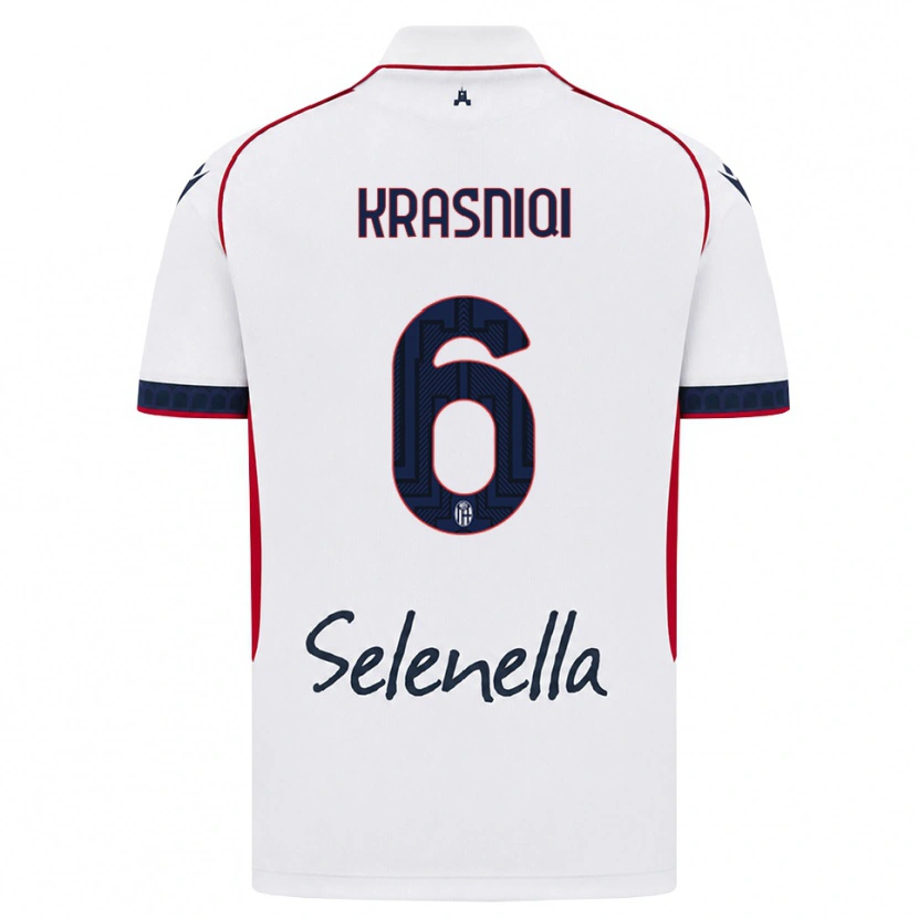 Danxen Børn Besalet Krasniqi #6 Hvid Rød Kongelig Blå Udebane Spillertrøjer 2026/27 Trøje T-Shirt
