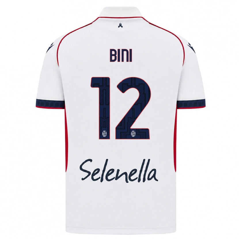 Danxen Børn Cesare Bini #12 Hvid Rød Kongelig Blå Udebane Spillertrøjer 2026/27 Trøje T-Shirt