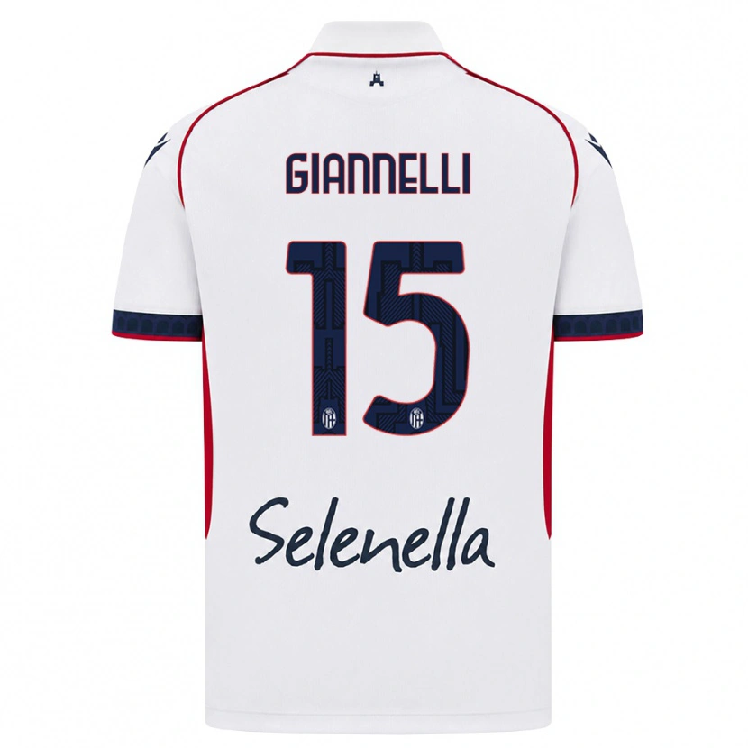 Danxen Børn Davide Giannelli #15 Hvid Rød Kongelig Blå Udebane Spillertrøjer 2026/27 Trøje T-Shirt
