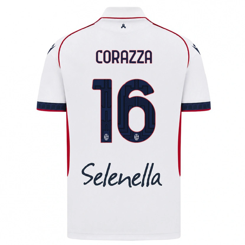 Danxen Børn Tommaso Corazza #16 Hvid Rød Kongelig Blå Udebane Spillertrøjer 2026/27 Trøje T-Shirt