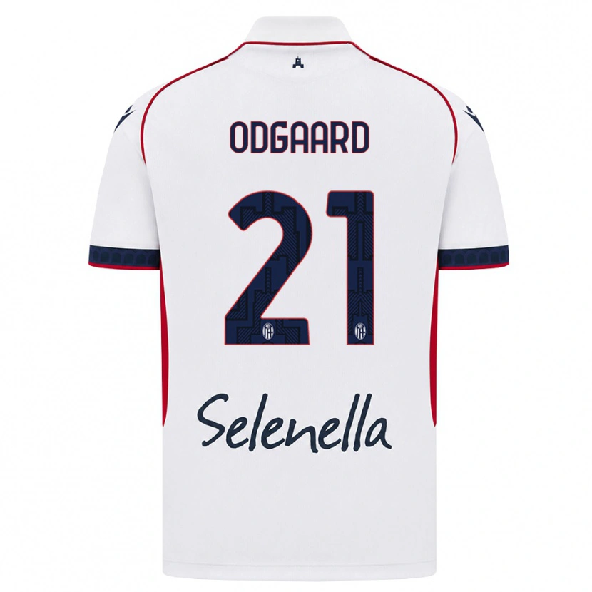 Danxen Børn Jens Odgaard #21 Hvid Rød Kongelig Blå Udebane Spillertrøjer 2026/27 Trøje T-Shirt