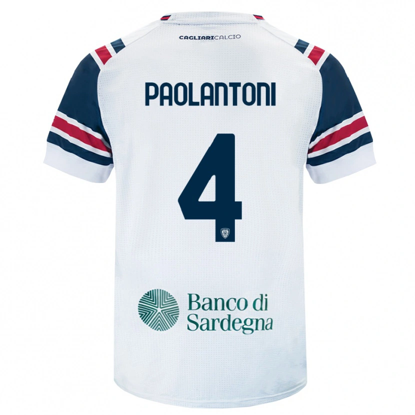 Danxen Børn Mattia Paolantoni #4 Hvid Rød Grøn Udebane Spillertrøjer 2026/27 Trøje T-Shirt
