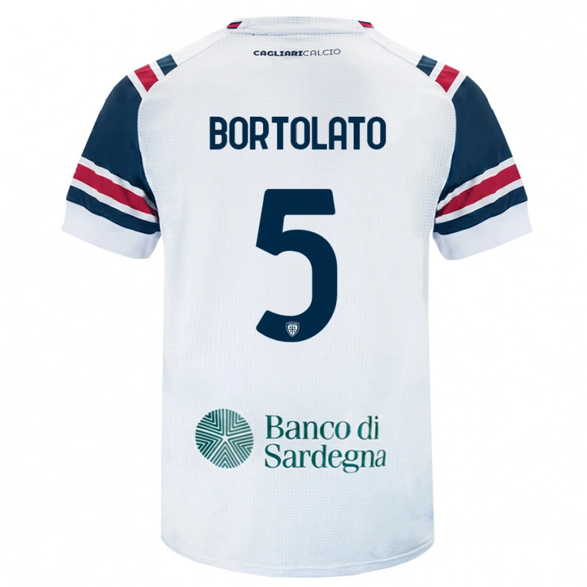 Danxen Børn Filippo Bortolato #5 Hvid Rød Grøn Udebane Spillertrøjer 2026/27 Trøje T-Shirt