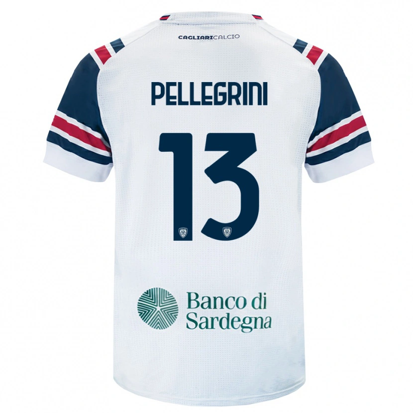 Danxen Børn Nicolò Pellegrini #13 Hvid Rød Grøn Udebane Spillertrøjer 2026/27 Trøje T-Shirt