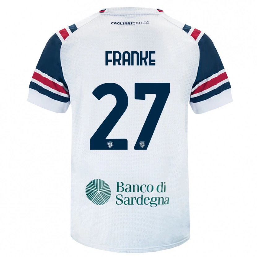 Danxen Børn Antoni Franke #27 Hvid Rød Grøn Udebane Spillertrøjer 2026/27 Trøje T-Shirt