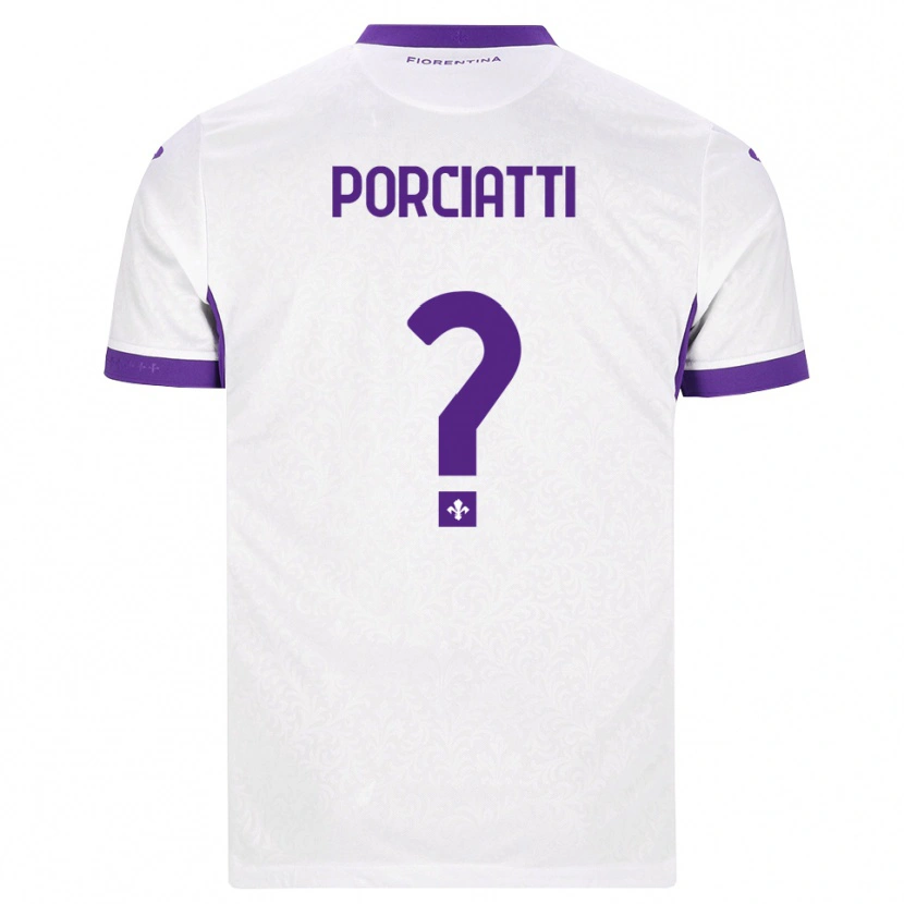 Danxen Børn Filippo Porciatti #0 Hvid Lilla Udebane Spillertrøjer 2026/27 Trøje T-Shirt