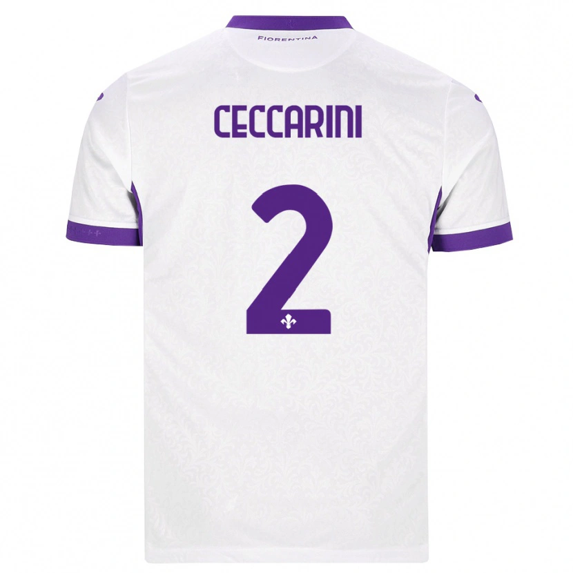 Danxen Børn Duccio Ceccarini #2 Hvid Lilla Udebane Spillertrøjer 2026/27 Trøje T-Shirt