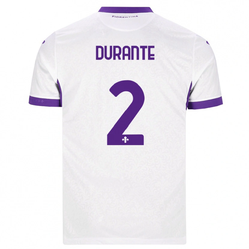 Danxen Børn Francesca Durante #2 Hvid Lilla Udebane Spillertrøjer 2026/27 Trøje T-Shirt