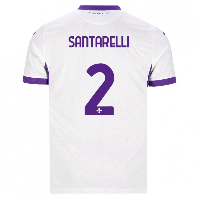 Danxen Børn Andrea Santarelli #2 Hvid Lilla Udebane Spillertrøjer 2026/27 Trøje T-Shirt