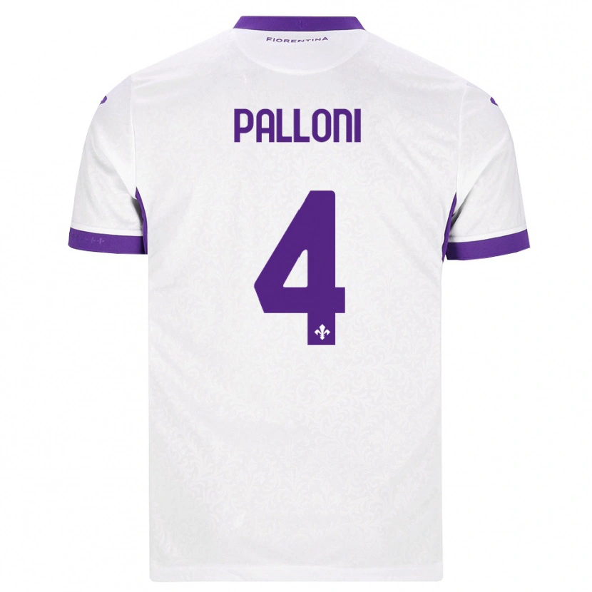 Danxen Børn Samuele Palloni #4 Hvid Lilla Udebane Spillertrøjer 2026/27 Trøje T-Shirt