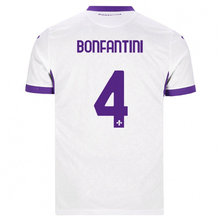 Danxen Børn Agnese Bonfantini #4 Hvid Lilla Udebane Spillertrøjer 2026/27 Trøje T-Shirt