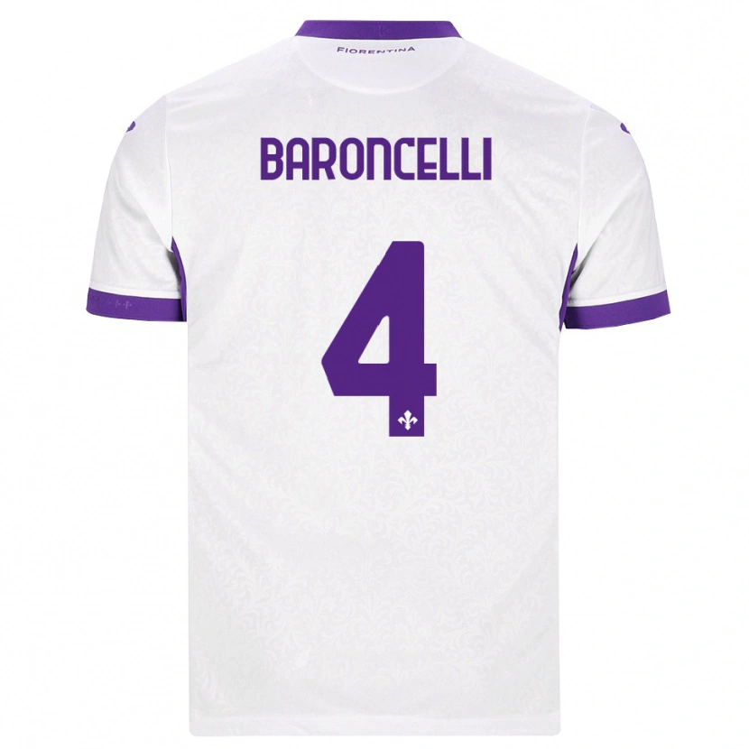 Danxen Børn Leonardo Baroncelli #4 Hvid Lilla Udebane Spillertrøjer 2026/27 Trøje T-Shirt