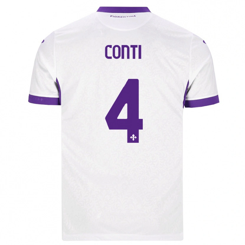 Danxen Børn Gabriele Conti #4 Hvid Lilla Udebane Spillertrøjer 2026/27 Trøje T-Shirt
