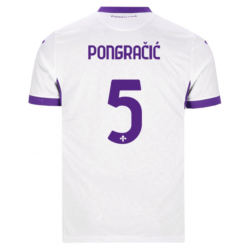 Danxen Børn Marin Pongracic #5 Hvid Lilla Udebane Spillertrøjer 2026/27 Trøje T-Shirt