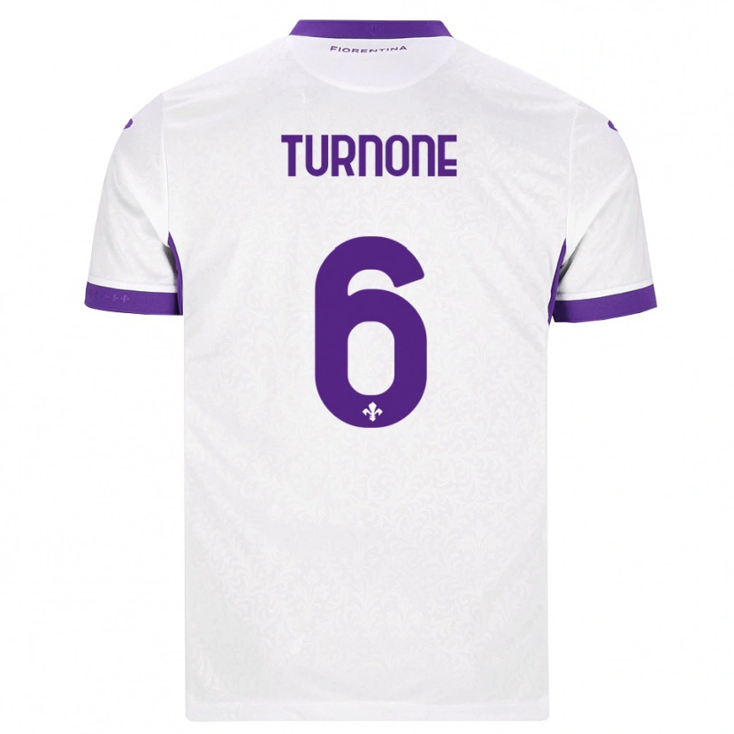 Danxen Børn Niccolò Turnone #6 Hvid Lilla Udebane Spillertrøjer 2026/27 Trøje T-Shirt