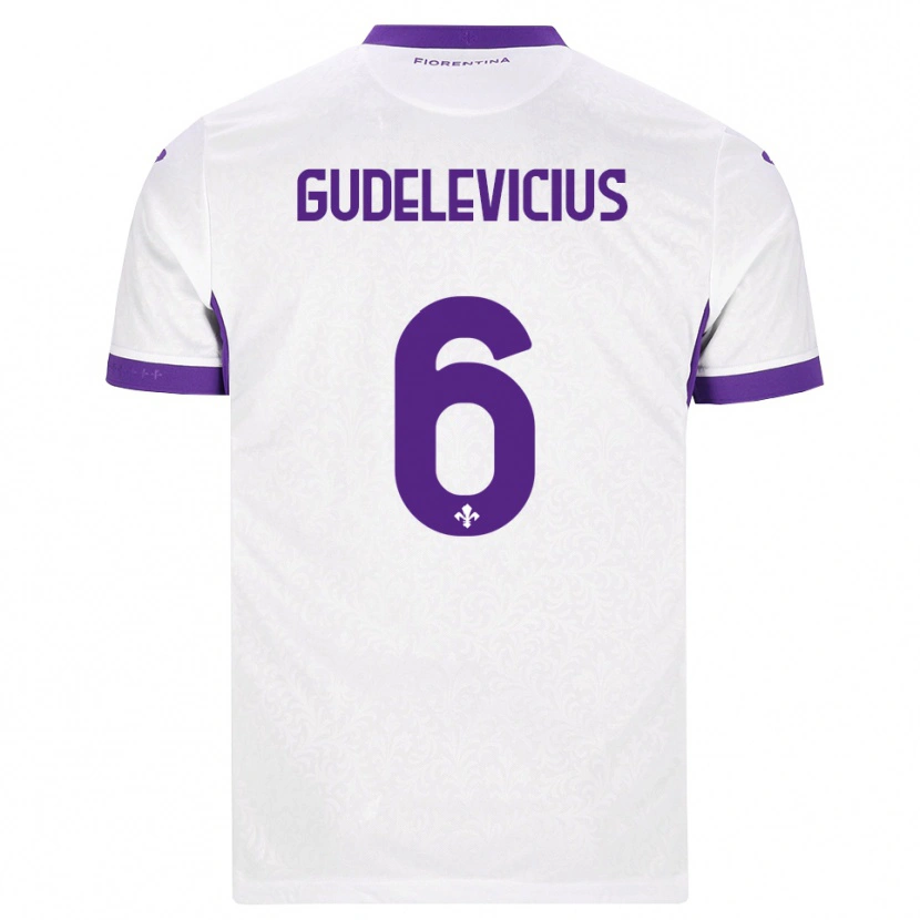Danxen Børn Ernestas Gudelevicius #6 Hvid Lilla Udebane Spillertrøjer 2026/27 Trøje T-Shirt