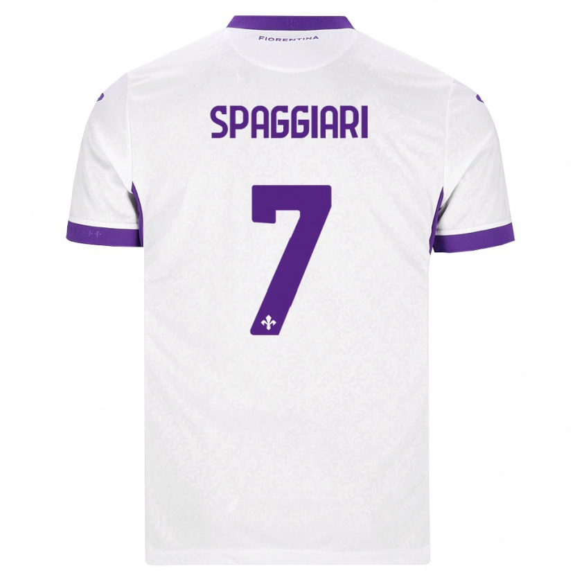 Danxen Børn Riccardo Spaggiari #7 Hvid Lilla Udebane Spillertrøjer 2026/27 Trøje T-Shirt