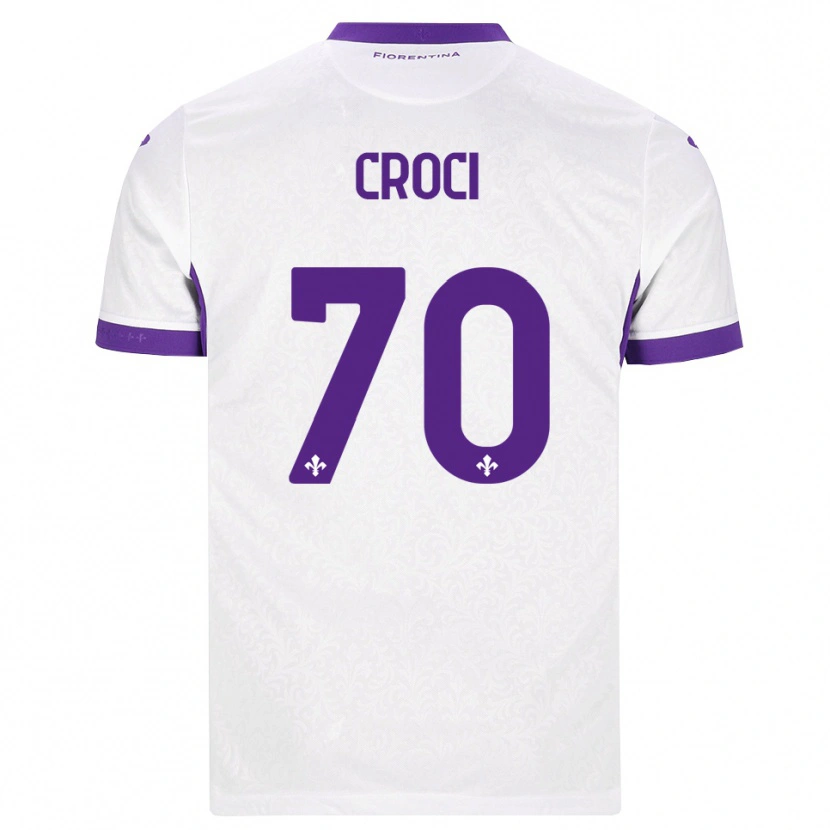 Danxen Børn Federico Croci #70 Hvid Lilla Udebane Spillertrøjer 2026/27 Trøje T-Shirt