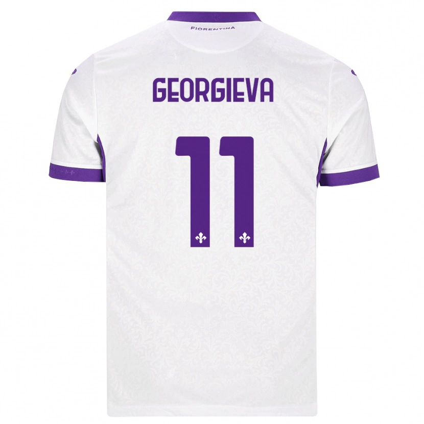 Danxen Børn Marina Georgieva #11 Hvid Lilla Udebane Spillertrøjer 2026/27 Trøje T-Shirt