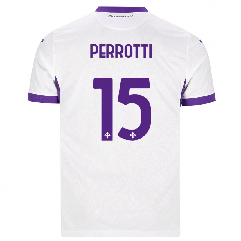 Danxen Børn Alessandro Perrotti #15 Hvid Lilla Udebane Spillertrøjer 2026/27 Trøje T-Shirt