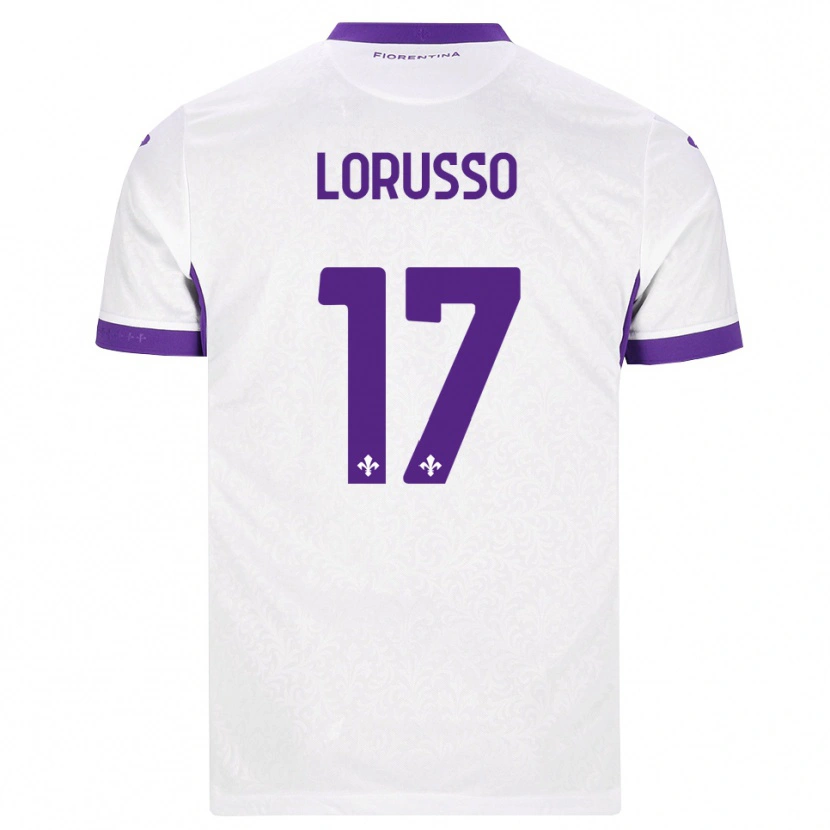 Danxen Børn Angelo Lorusso #17 Hvid Lilla Udebane Spillertrøjer 2026/27 Trøje T-Shirt