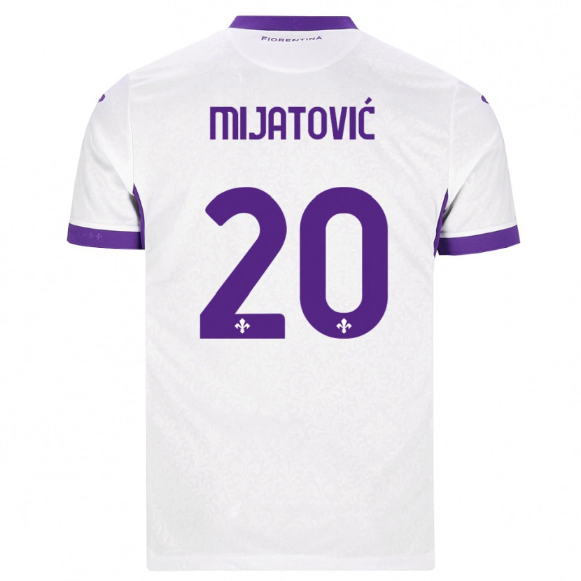 Danxen Børn Milica Mijatović #20 Hvid Lilla Udebane Spillertrøjer 2026/27 Trøje T-Shirt