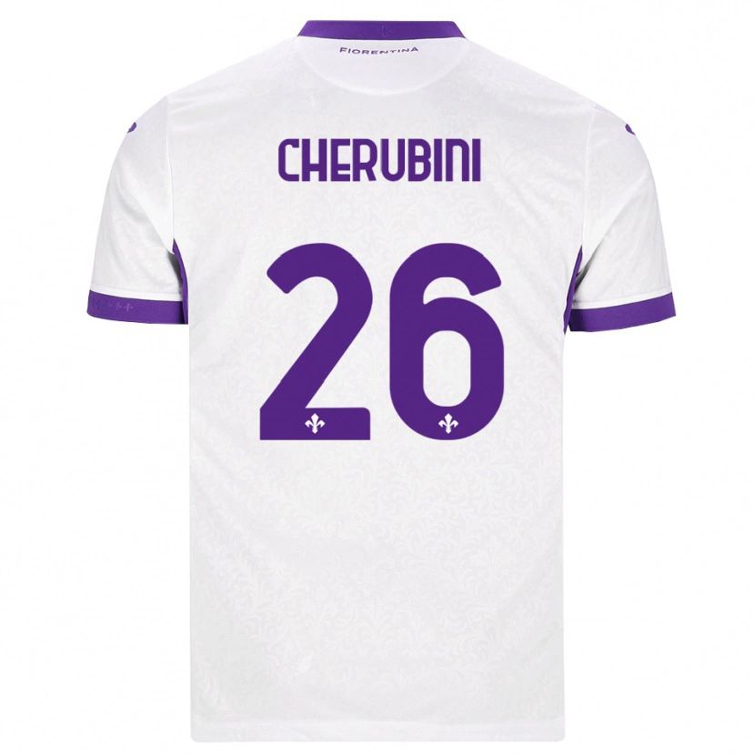 Danxen Børn Maya Cherubini #26 Hvid Lilla Udebane Spillertrøjer 2026/27 Trøje T-Shirt
