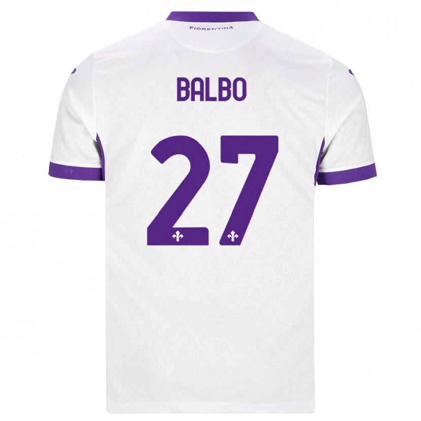 Danxen Børn Luis Balbo #27 Hvid Lilla Udebane Spillertrøjer 2026/27 Trøje T-Shirt