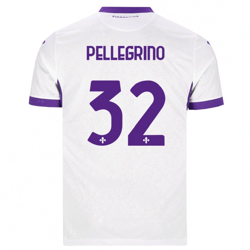 Danxen Børn Mateo Pellegrino #32 Hvid Lilla Udebane Spillertrøjer 2026/27 Trøje T-Shirt