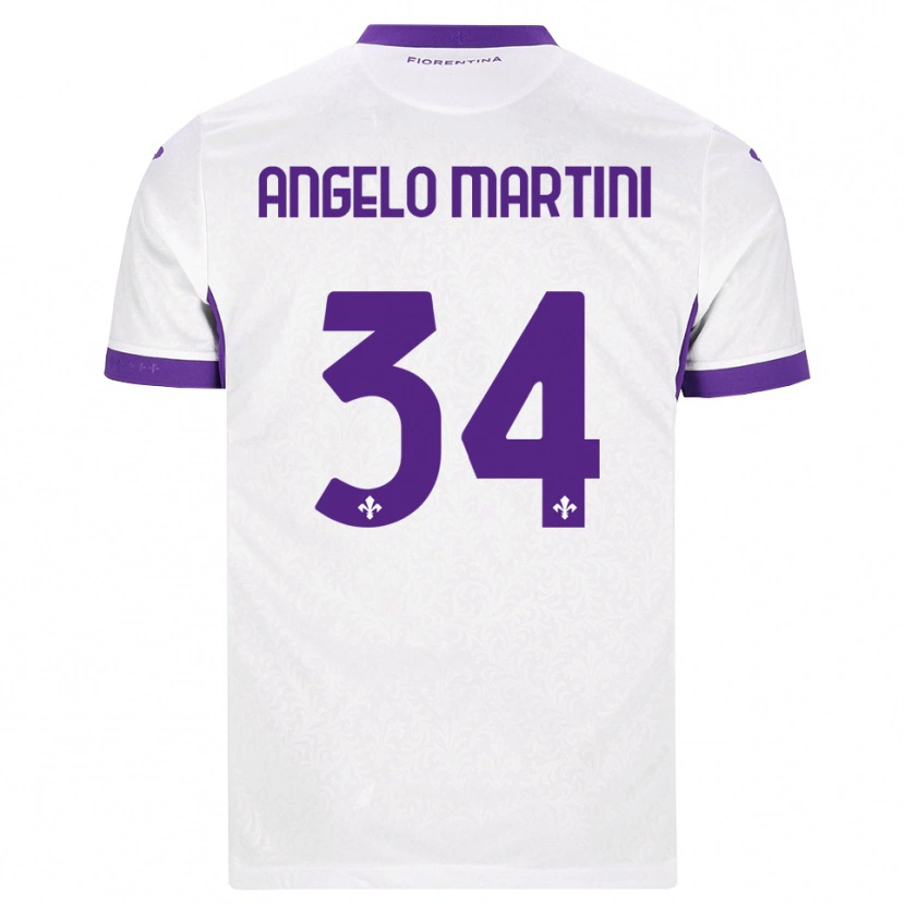 Danxen Børn Angelo Martini #34 Hvid Lilla Udebane Spillertrøjer 2026/27 Trøje T-Shirt