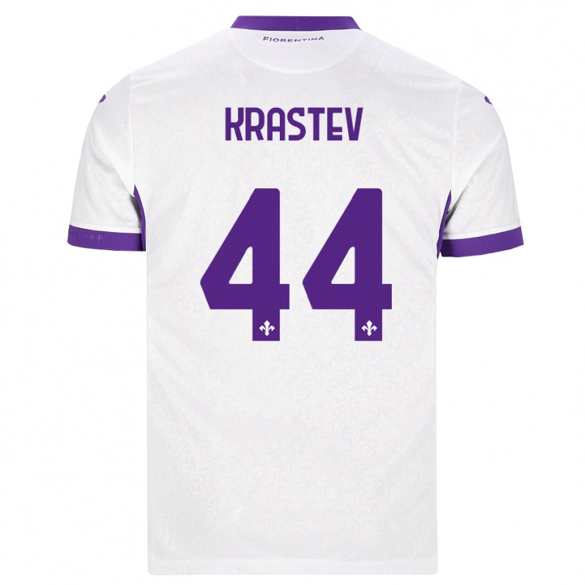 Danxen Børn Dimo Krastev #44 Hvid Lilla Udebane Spillertrøjer 2026/27 Trøje T-Shirt