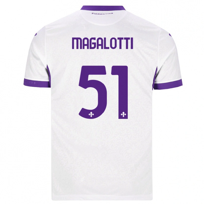 Danxen Børn Mattia Magalotti #51 Hvid Lilla Udebane Spillertrøjer 2026/27 Trøje T-Shirt