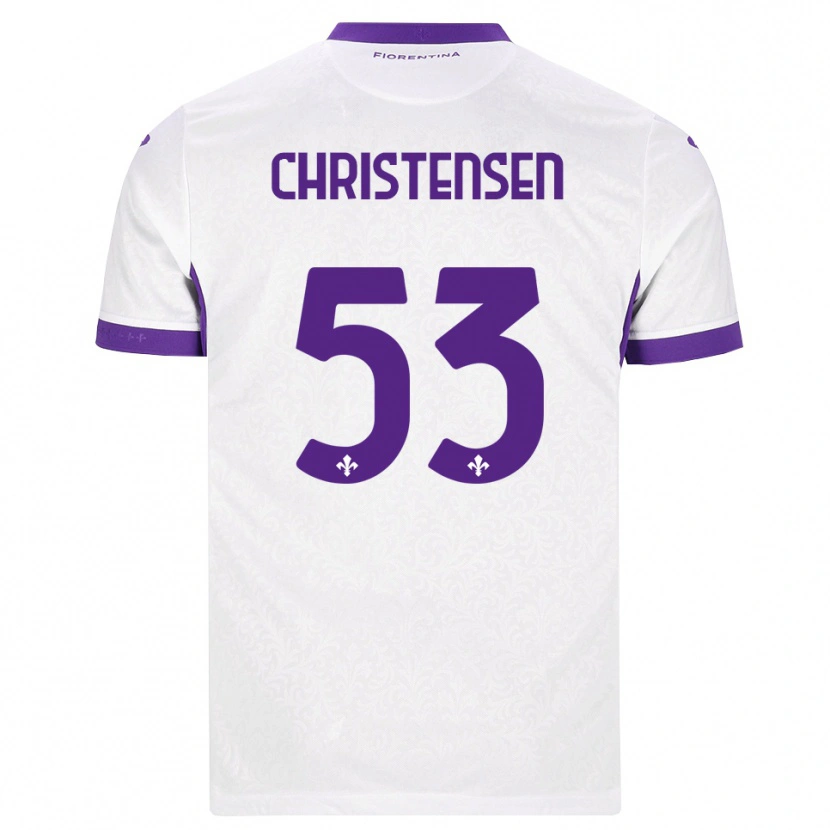 Danxen Børn Oliver Christensen #53 Hvid Lilla Udebane Spillertrøjer 2026/27 Trøje T-Shirt