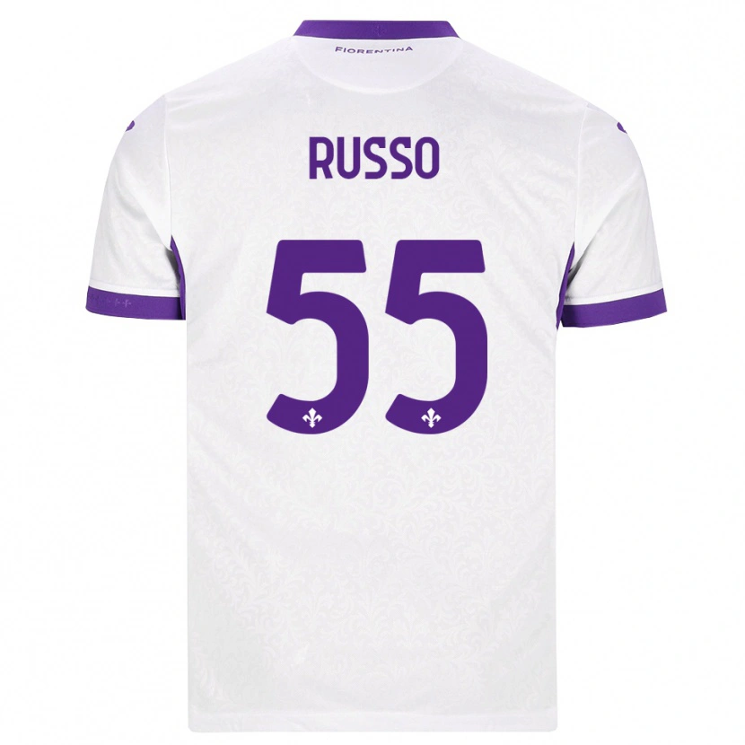 Danxen Børn Federica Russo #55 Hvid Lilla Udebane Spillertrøjer 2026/27 Trøje T-Shirt