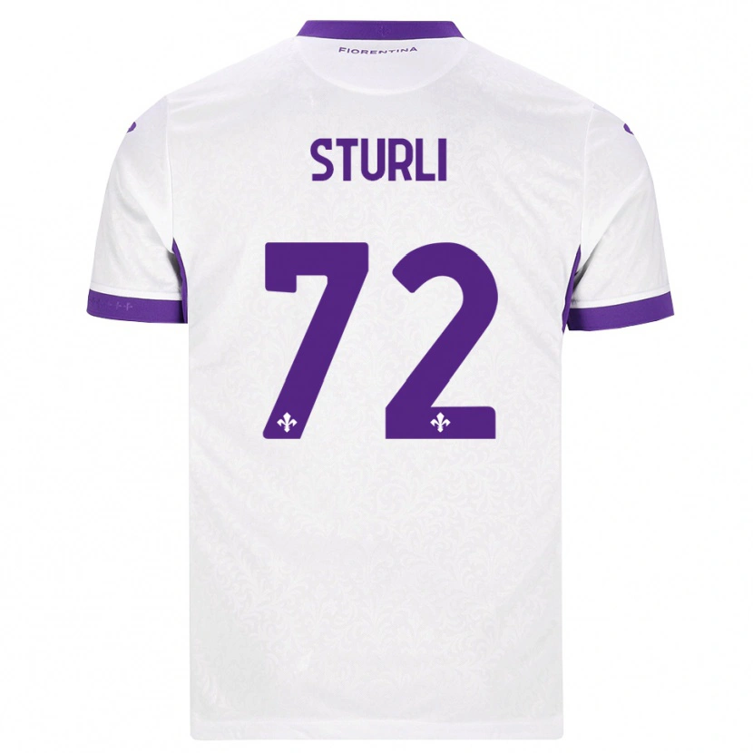 Danxen Børn Edoardo Sturli #72 Hvid Lilla Udebane Spillertrøjer 2026/27 Trøje T-Shirt