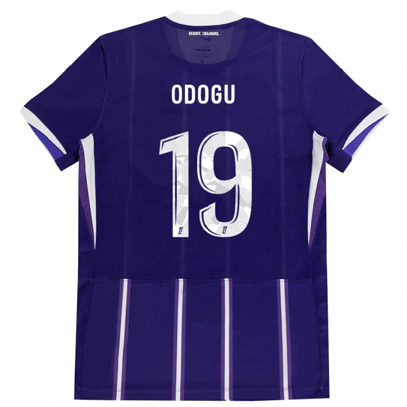 Danxen Børn David Odogu #19 Lilla Hvid Hjemmebane Spillertrøjer 2026/27 Trøje T-Shirt