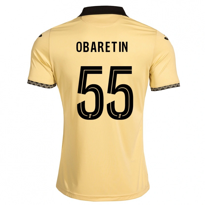 Danxen Børn Nosa Edward Obaretin #55 Navajohvid Sort Udebane Spillertrøjer 2026/27 Trøje T-Shirt