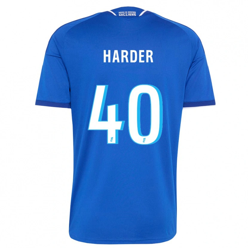 Danxen Børn Conrad Harder #40 Kongeblå Hvid Hjemmebane Spillertrøjer 2026/27 Trøje T-Shirt