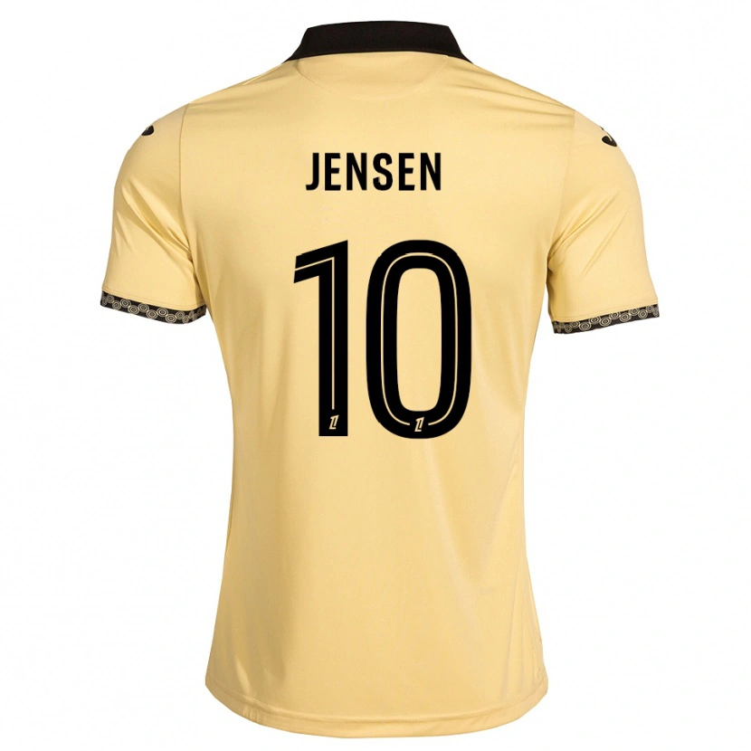 Danxen Mænd Isak Jensen #10 Navajohvid Sort Udebane Spillertrøjer 2026/27 Trøje T-Shirt