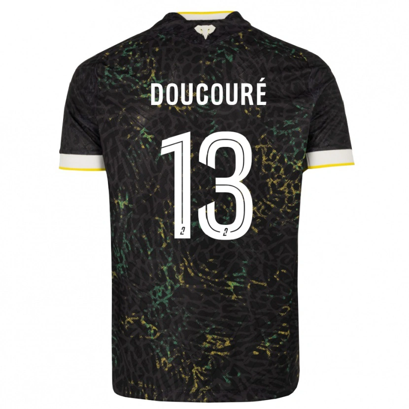 Danxen Mænd Fodé Doucouré #13 Sort Hvid Gul Udebane Spillertrøjer 2026/27 Trøje T-Shirt