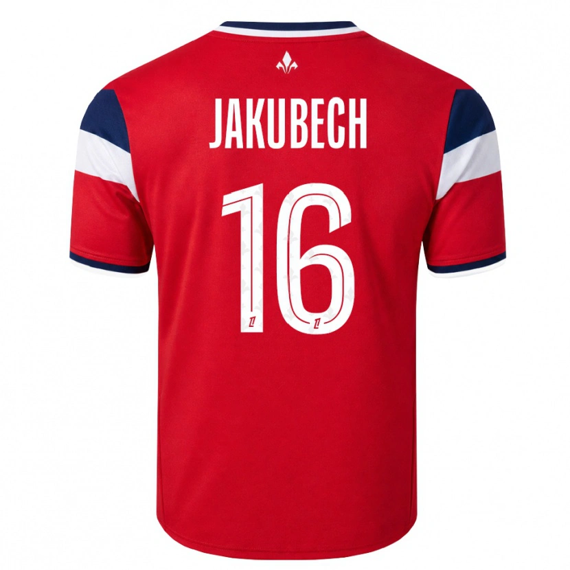 Danxen Mænd Adam Jakubech #16 Rød Hvid Kongeblå Hjemmebane Spillertrøjer 2026/27 Trøje T-Shirt