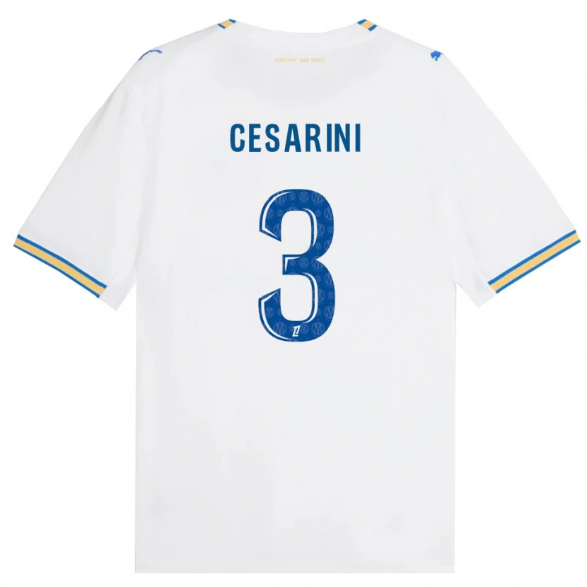 Danxen Mænd Gaëtan Cesarini #3 Dodgerblå Hvid Hjemmebane Spillertrøjer 2026/27 Trøje T-Shirt