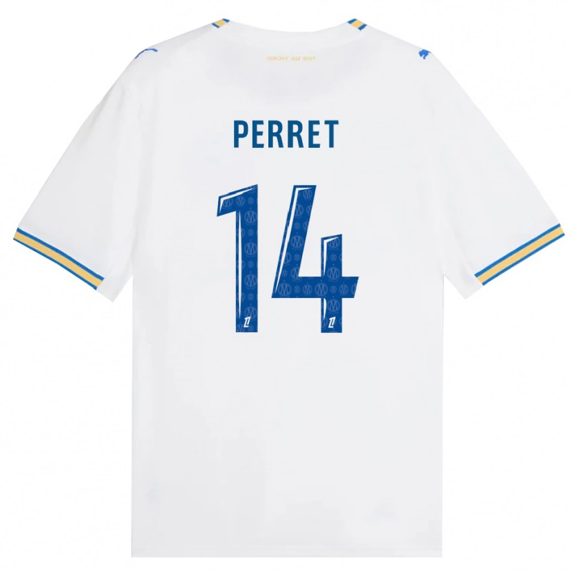 Danxen Mænd Jenny Perret #14 Dodgerblå Hvid Hjemmebane Spillertrøjer 2026/27 Trøje T-Shirt