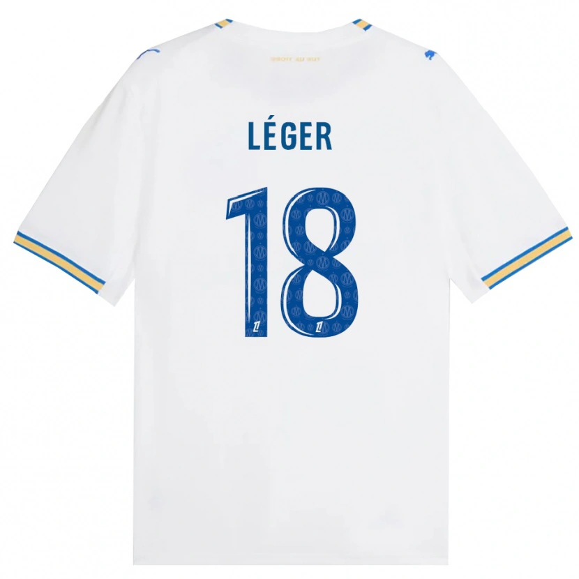 Danxen Mænd Marie-Charlotte Léger #18 Dodgerblå Hvid Hjemmebane Spillertrøjer 2026/27 Trøje T-Shirt