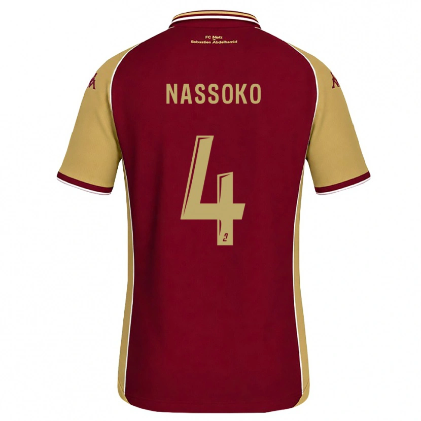 Danxen Mænd Abdoulaye Nassoko #4 Gyldenrod Mørkerød Hjemmebane Spillertrøjer 2026/27 Trøje T-Shirt