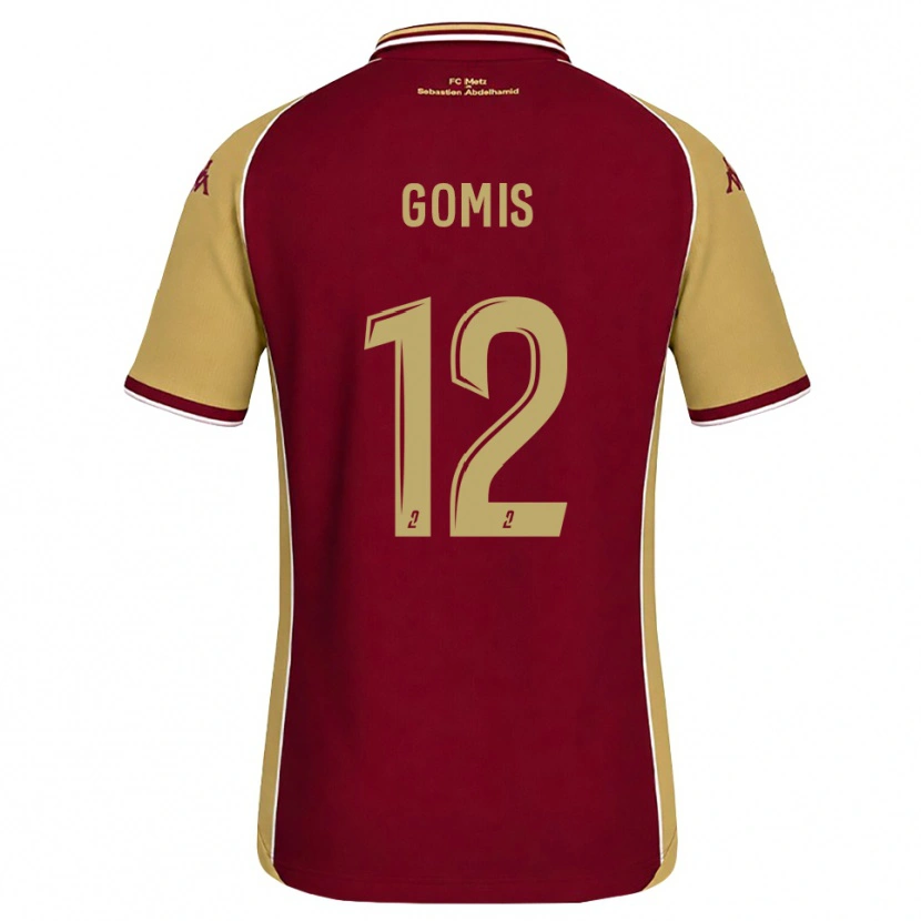 Danxen Mænd Maykel Gomis #12 Gyldenrod Mørkerød Hjemmebane Spillertrøjer 2026/27 Trøje T-Shirt