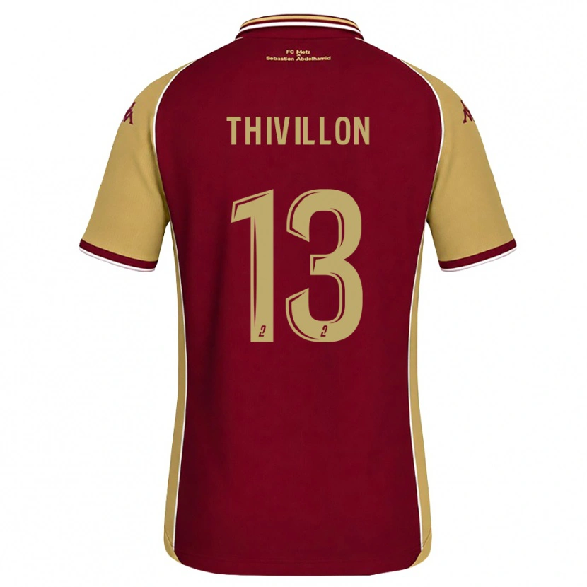 Danxen Mænd Lina Thivillon #13 Gyldenrod Mørkerød Hjemmebane Spillertrøjer 2026/27 Trøje T-Shirt